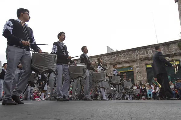 Mexico Morelia Crowd Participate Celebratory Parade Sept 2015 — Stock Photo, Image