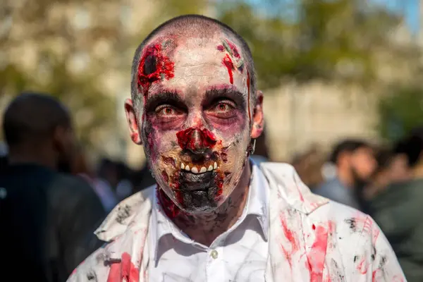 France Paris Participant Poses 8Th Zombie Walk Held Paris October — Stock Photo, Image