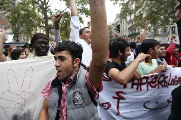 París Francia Manifestación Manifestantes Contra Los Refugiados —  Fotos de Stock