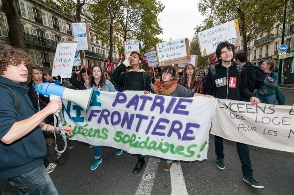 Francia Parigi Persone Raduno Dei Rifugiati — Foto Stock