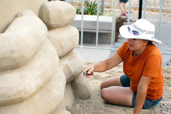 Sand Sculpture Made Artist — Stock Photo, Image