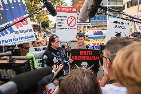 Australya Demonstrasyon Parramatta Mosque — Stok fotoğraf