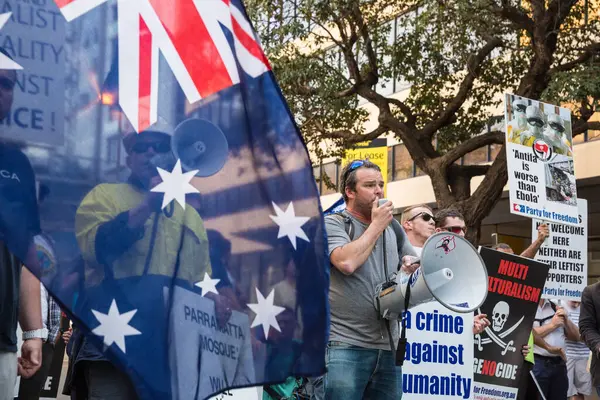 Australia Demonstration Parramatta Mosque — Fotografie, imagine de stoc