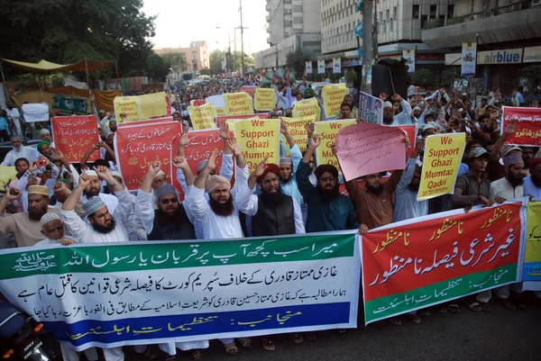 Pakistan Demonstrations Mumtaz Qadri — Stock Photo, Image