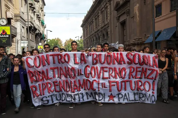 Italia Protestar Demonstración Contra Reforma Escolar —  Fotos de Stock