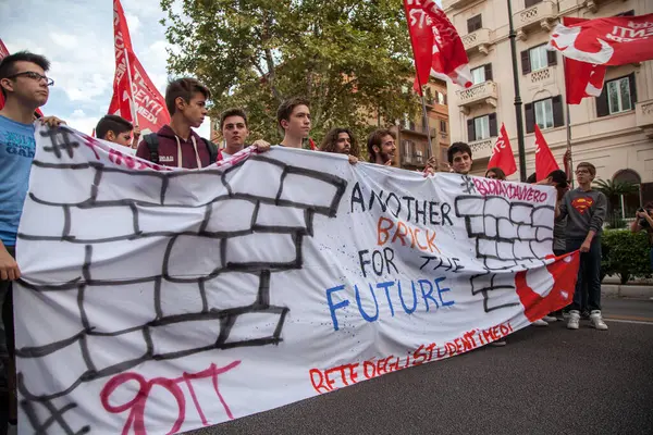 Itália Protest Demonstração Contra Reforma Escolar — Fotografia de Stock