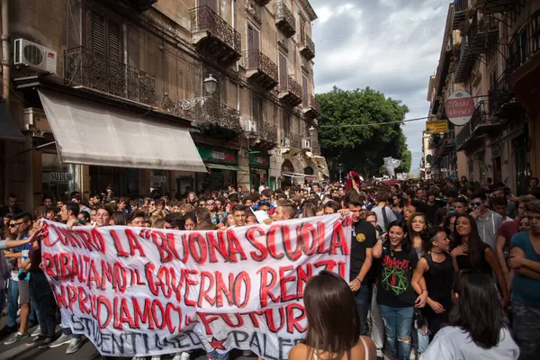 Itália Protest Demonstração Contra Reforma Escolar — Fotografia de Stock