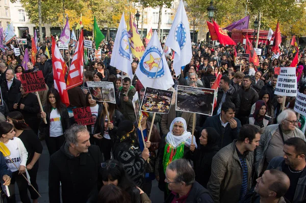 Демонстрация Соответствии Терактом Анкаре Франция Париж — стоковое фото