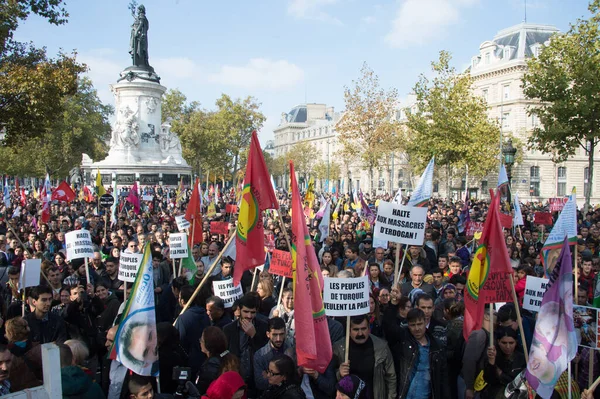 Manifestation Suite Une Attaque Terroriste Ankara France Paris — Photo