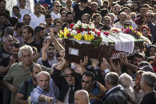 Immagine Editoriale Della Cerimonia Funebre Dopo Esplosione Ankara Smirne Turchia — Foto Stock