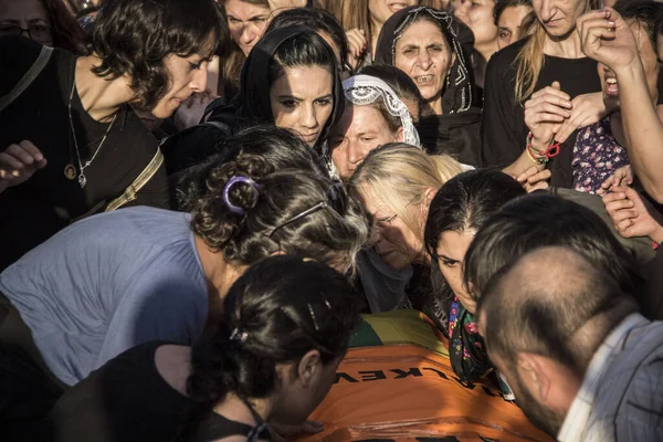 安卡拉爆炸事件后的葬礼编辑图像 土耳其伊兹密尔 — 图库照片