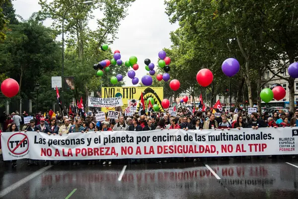 Madrid Ttip Trade Deal Protest — Stock fotografie