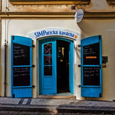 Mala Strana 'da küçük bir kafe.