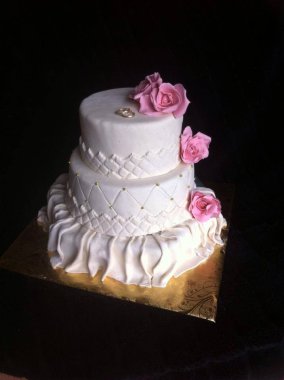 close up view of delicious sweet wedding cake