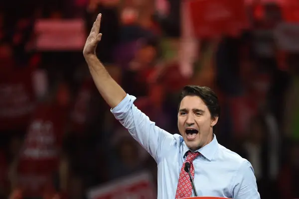 stock image CANADA, Brampton : Liberal Leader Justin Trudeau attended an election rally in the city of Brampton near Toronto, Canada on 4th October 2015. 