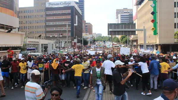 South Africa October 2015 Thousands Students Two Universities Marched Anc — Stock Photo, Image