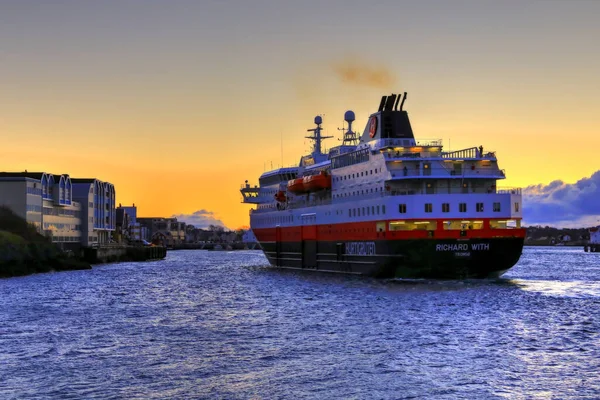 Hurtigruten Ship Richard Berthed Trondheim Norway — Stock Photo, Image