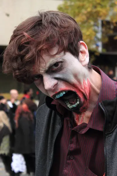 Canada Montreal People Disguised Zombies Take Part Zombie Day Montreal — Stock Photo, Image