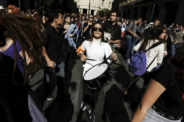 Greece Students Cry Out Education Cuts Athens — Stock Photo, Image