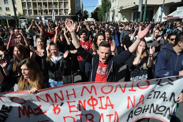 Greece Athens Thousands Student Protesters Fill Streets Athens Greece November — Stock Photo, Image