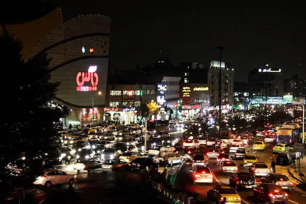 Iran Tehran Massive Traffic Jam Sees Cars Lined Bumper Bumper — Stock Photo, Image