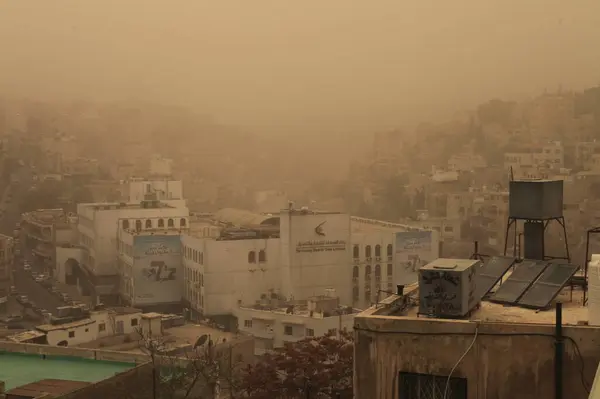 Jordan Amman Thick Sandstorm Cloak Jordan Capital City Amman Othman — Fotografia de Stock