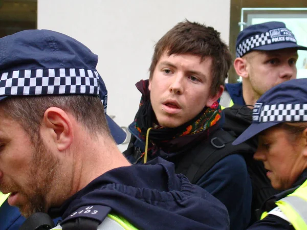 Londra Polizia Classe Dei Protestri Prova Dei Tassi — Foto Stock
