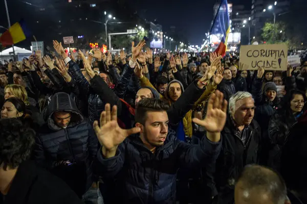 Romania Bucarest Agosto 2018 Proteste Politiche Romania — Foto Stock