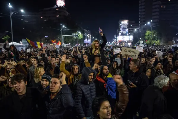 Румыния Бухарест Августа 2018 Года Политические Протесты Румынии — стоковое фото