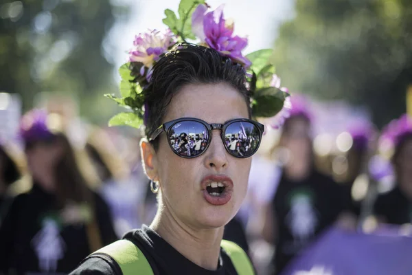 Spanje Madrid Feminisme Parade — Stockfoto