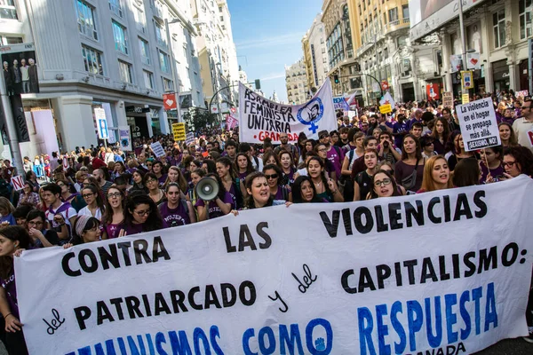 Spagna Madrid Femminismo Parade — Foto Stock