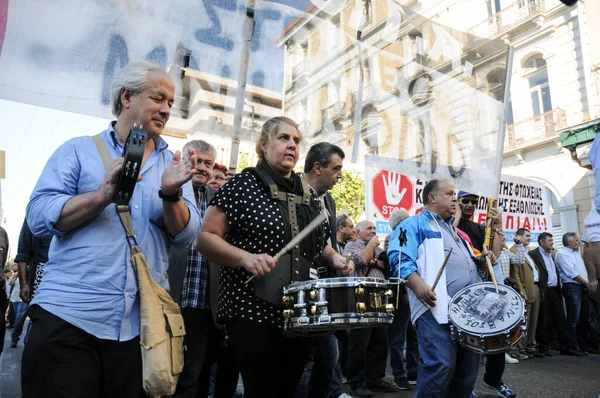 Griechenland Athen Streikdemonstration Gegen Die Rettungsaktion Der Europäischen Union — Stockfoto