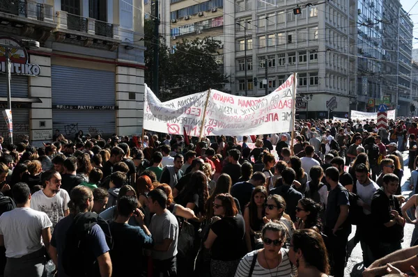 Grèce Athènes Manifestation Grève Contre Sauvetage Union Européenne — Photo