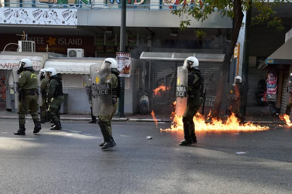Greece Athens Страйкова Демонстрація Проти Європейського Союзу — стокове фото