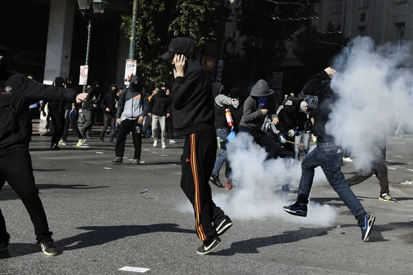 Greece Athens Strike Demonstration European Union Bailout — Stock Photo, Image