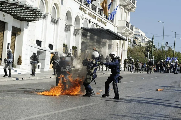 Griechenland Athen Streikdemonstration Gegen Die Rettungsaktion Der Europäischen Union — Stockfoto