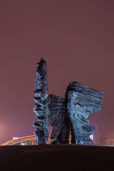 Silesian Insurgents Monument Night — Stock Photo, Image
