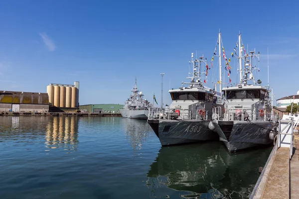 Navires Guerre Amarrés Dans Port Ystad — Photo