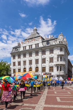 Bielsko-biala, POland 'da Çocuklar Günü geçit töreni