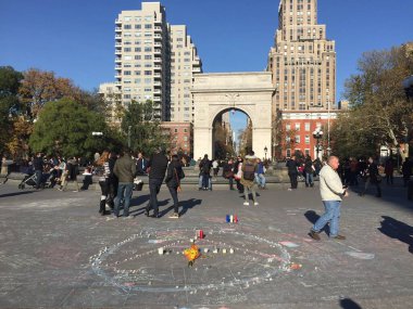 New York 'ta. Paris 'in saldırıları. WASHINGTON Kare Park
