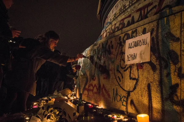 Francia París Homenaje Las Víctimas Atentados Terroristas — Foto de Stock
