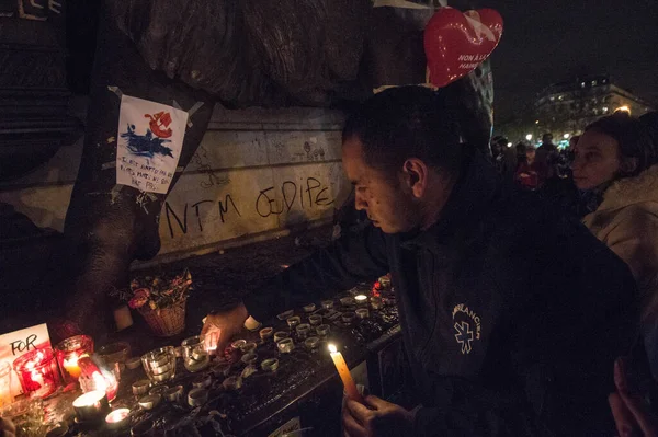 Francia París Homenaje Las Víctimas Atentados Terroristas — Foto de Stock