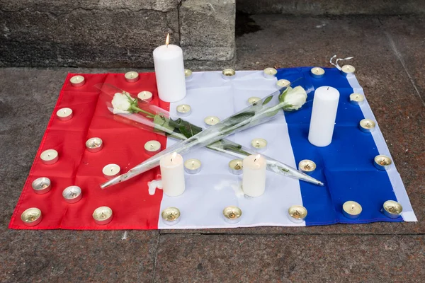 Toulouse France Αφιέρωμα Στις Επιθέσεις Του Παρισιού — Φωτογραφία Αρχείου