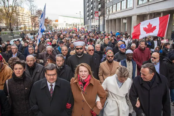 Canada Montreal Mayor Montreal Denis Corderre Led Almost 000 People — Stock Photo, Image