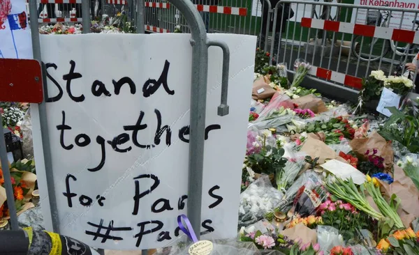 Copenhagen Ataques Paris Tributos — Fotografia de Stock