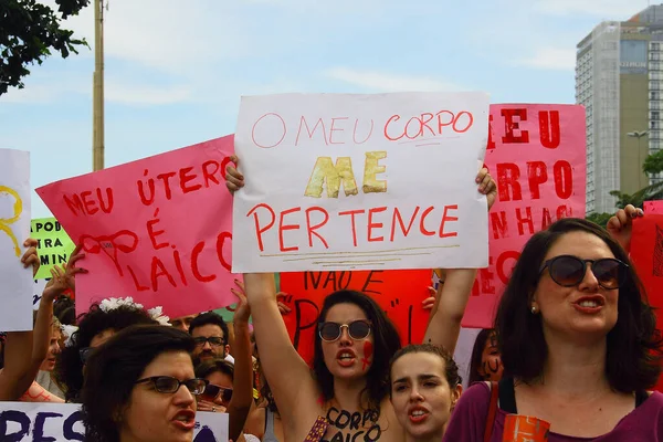 Brazil Rio Janeiro Slutwalk Mensen Straat Van Het Centrum Tijdens — Stockfoto