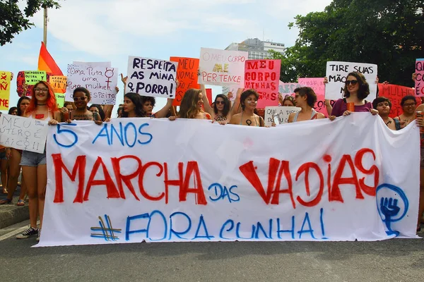 Brasil Rio Janeiro Slutwalk Pessoas Nas Ruas Centro Cidade Durante — Fotografia de Stock