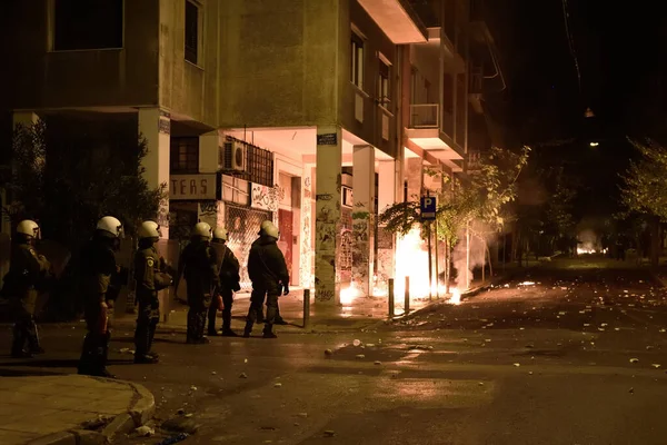 Athènes Affrontements Lors Marche Des Étudiants — Photo