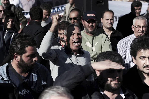 Grekland Athens Upplopp Demonstration Mot Europeiska Unionens Räddningsaktion — Stockfoto