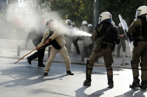 Grecia Atenas Manifestaciones Contra Rescate Unión Europea —  Fotos de Stock